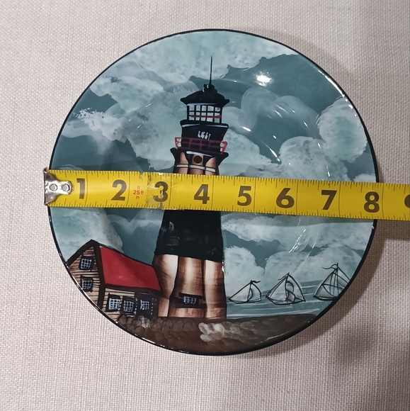 Sakura Nautical Theme Salad Plates "By The Sea" Lighthouses 8" Set of 4 EUC - Picture 6 of 11